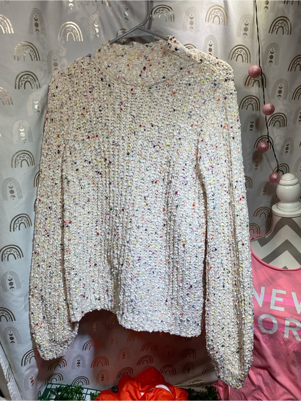 JohnPaulRichard Cream Speckled Turtleneck Sweater
